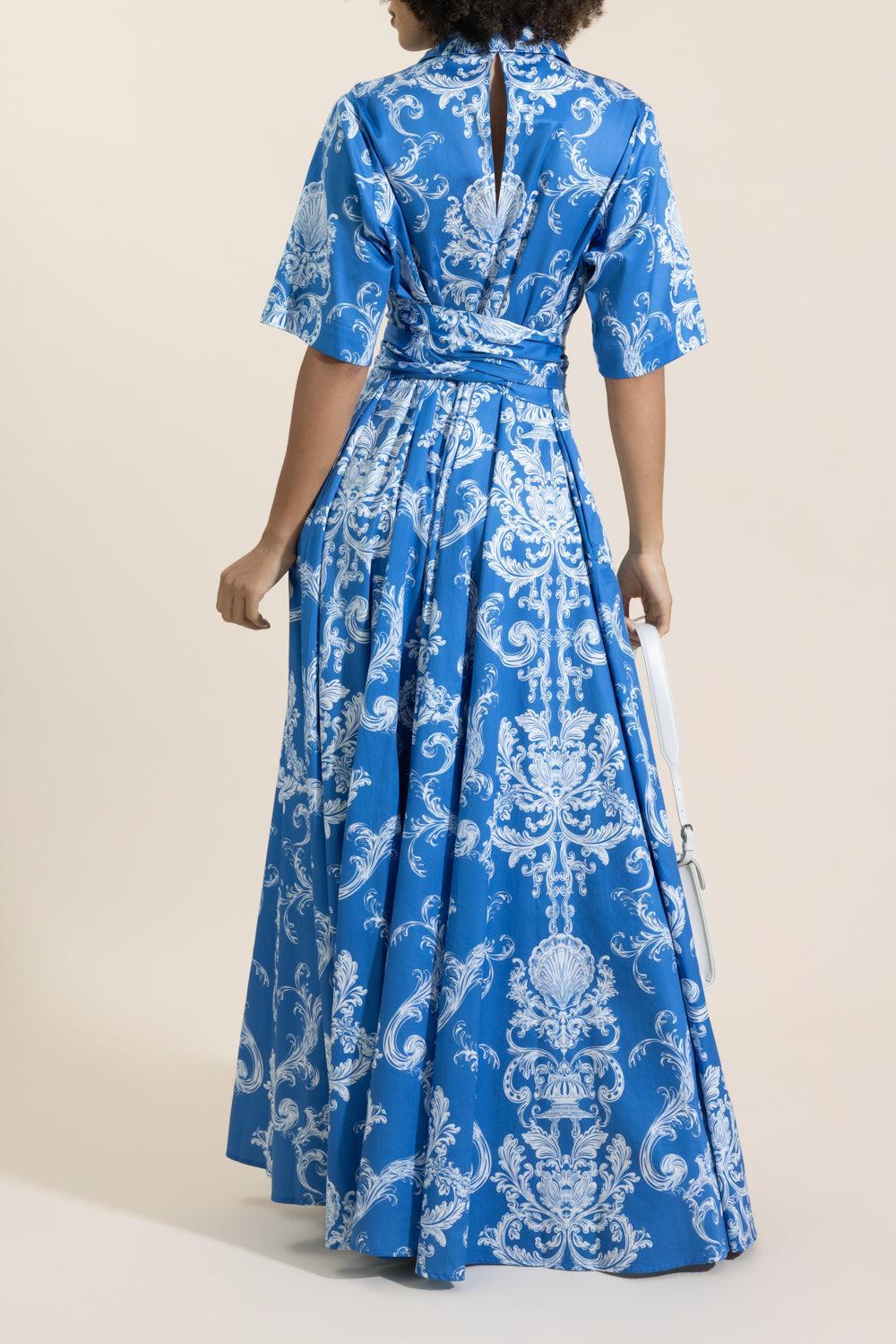 Posie Dress - Barocco-BLUE-2-CLOTHINGDRESSCASUAL-BORGO DE NOR
