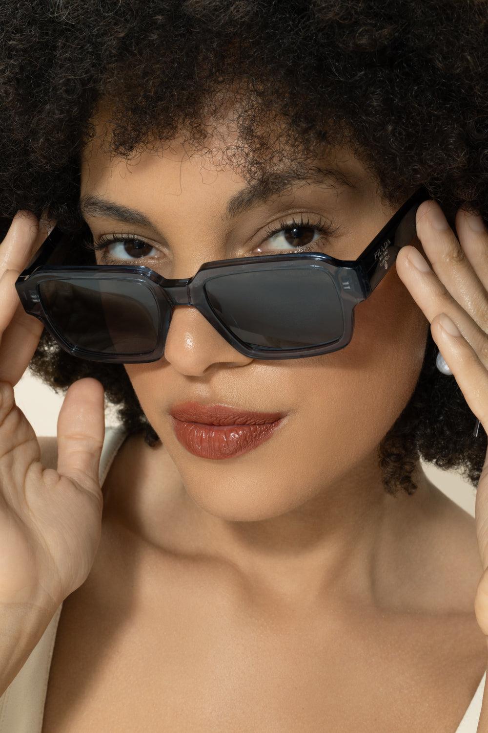 Bold Square Sunglasses-BLUE-ACCESSORIESUNGLASSES-PRADA