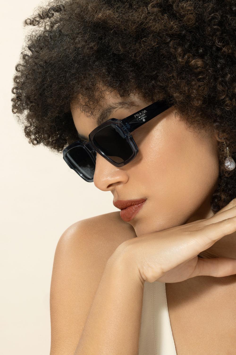 Bold Square Sunglasses-BLUE-ACCESSORIESUNGLASSES-PRADA