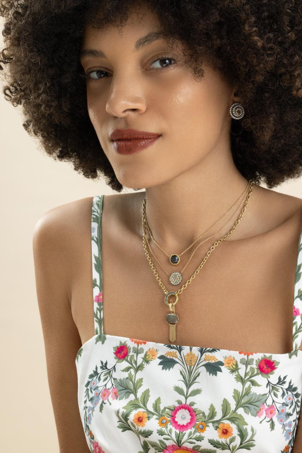 Diamond Rough Cut Sima Pendant-YELLOW GOLD-JEWELRYFINE JEWELPENDANT-SYLVA & CIE