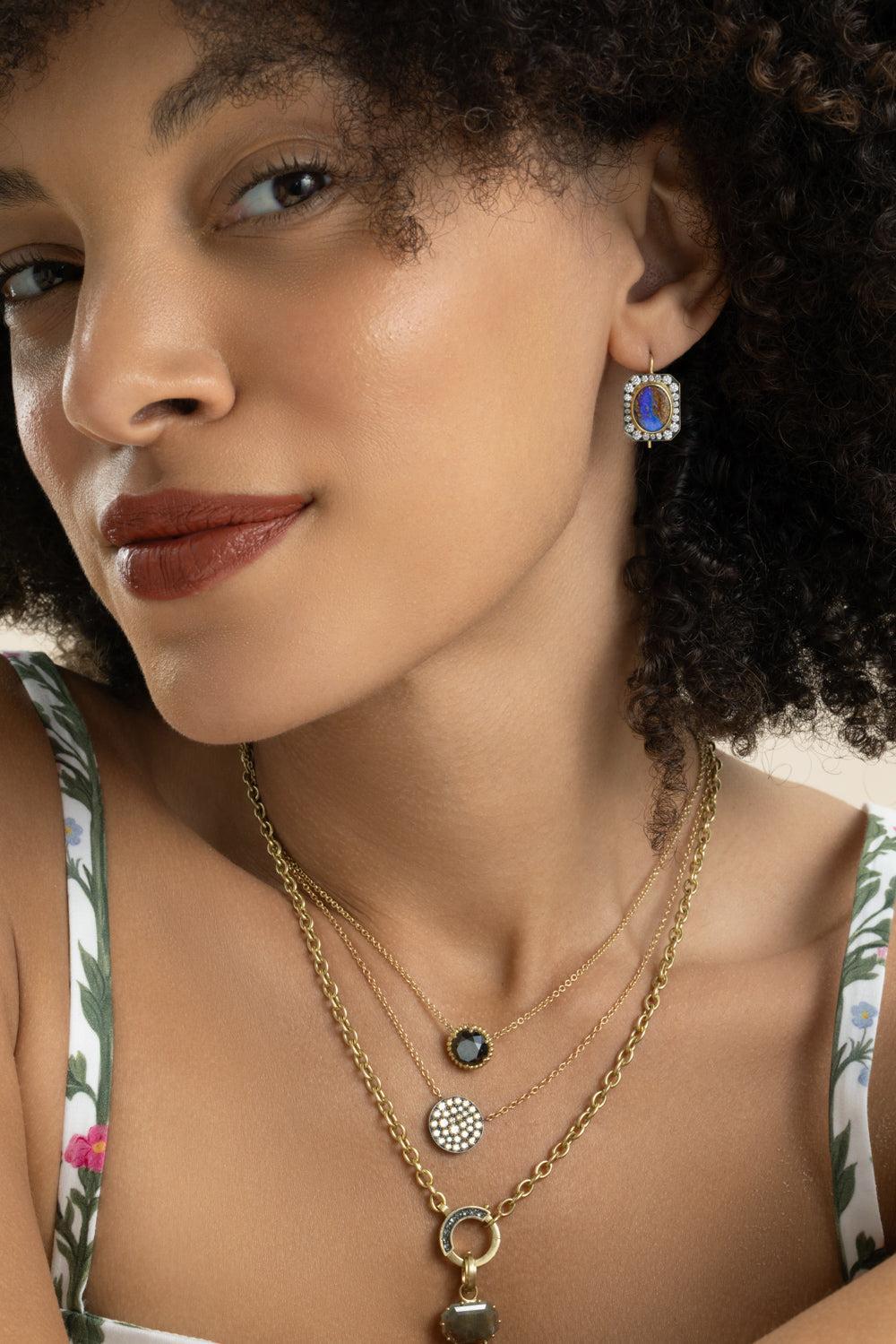 Diamond Opal Renee Earrings-YELLOW GOLD-JEWELRYFINE JEWELEARRING-SYLVA & CIE