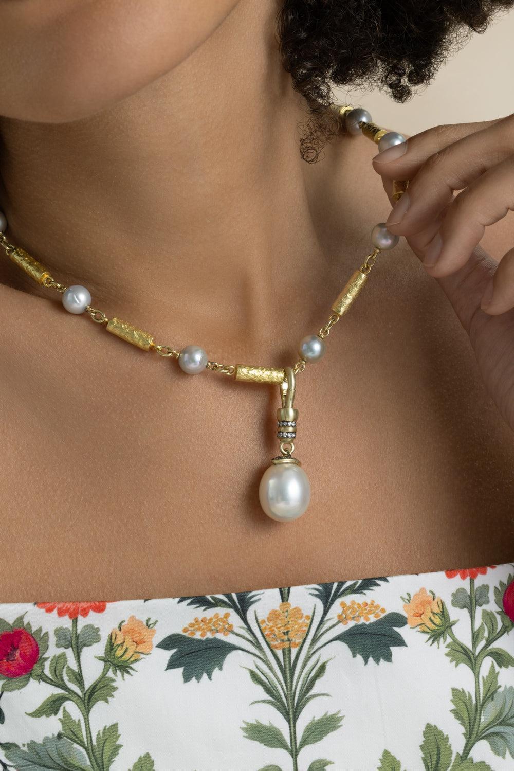 Akoya Pearl Bullet Necklace-YELLOW GOLD-30-JEWELRYFINE JEWELEARRING-SYLVA & CIE