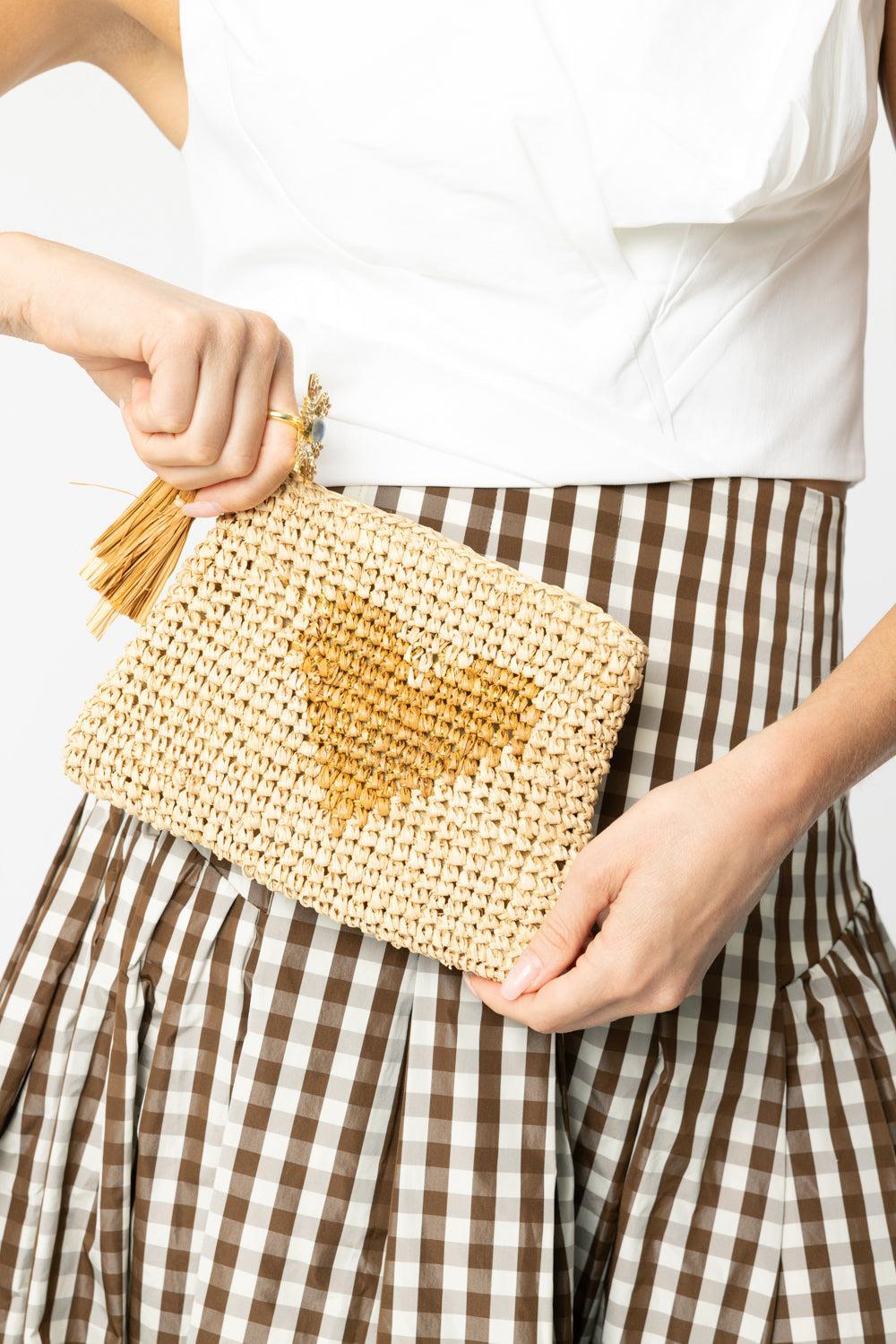 Small Heart Zip Pouch-NATURAL-HANDBAGCLUTCHES-AERIN LAUDER
