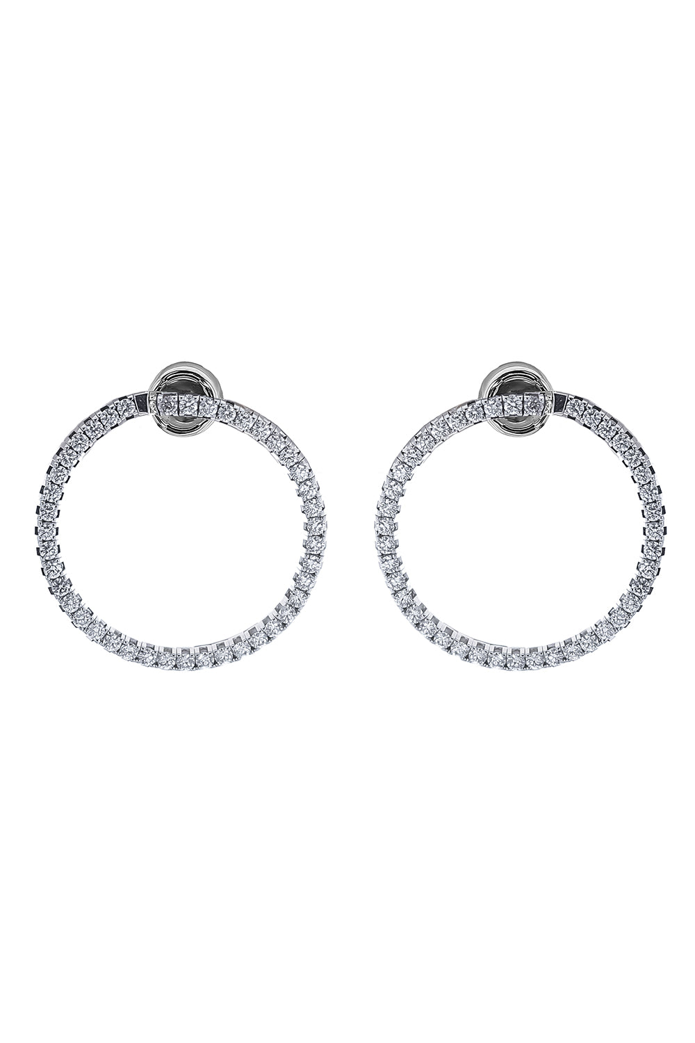 Diamond Small Extensible Earrings-WHITE GOLD-JEWELRYFINE JEWELEARRING-ROBERTO DEMEGLIO