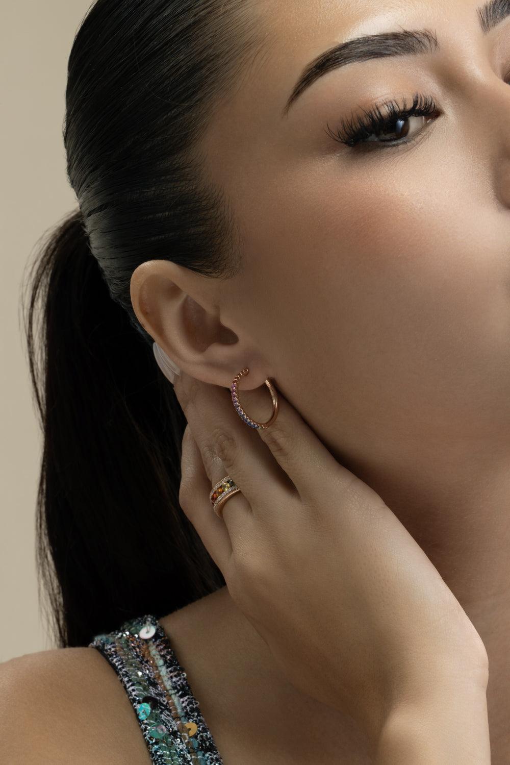 Rose Quartz Earring Charms-ROSE GOLD-JEWELRYFINE JEWELEARRING-LISA NIK