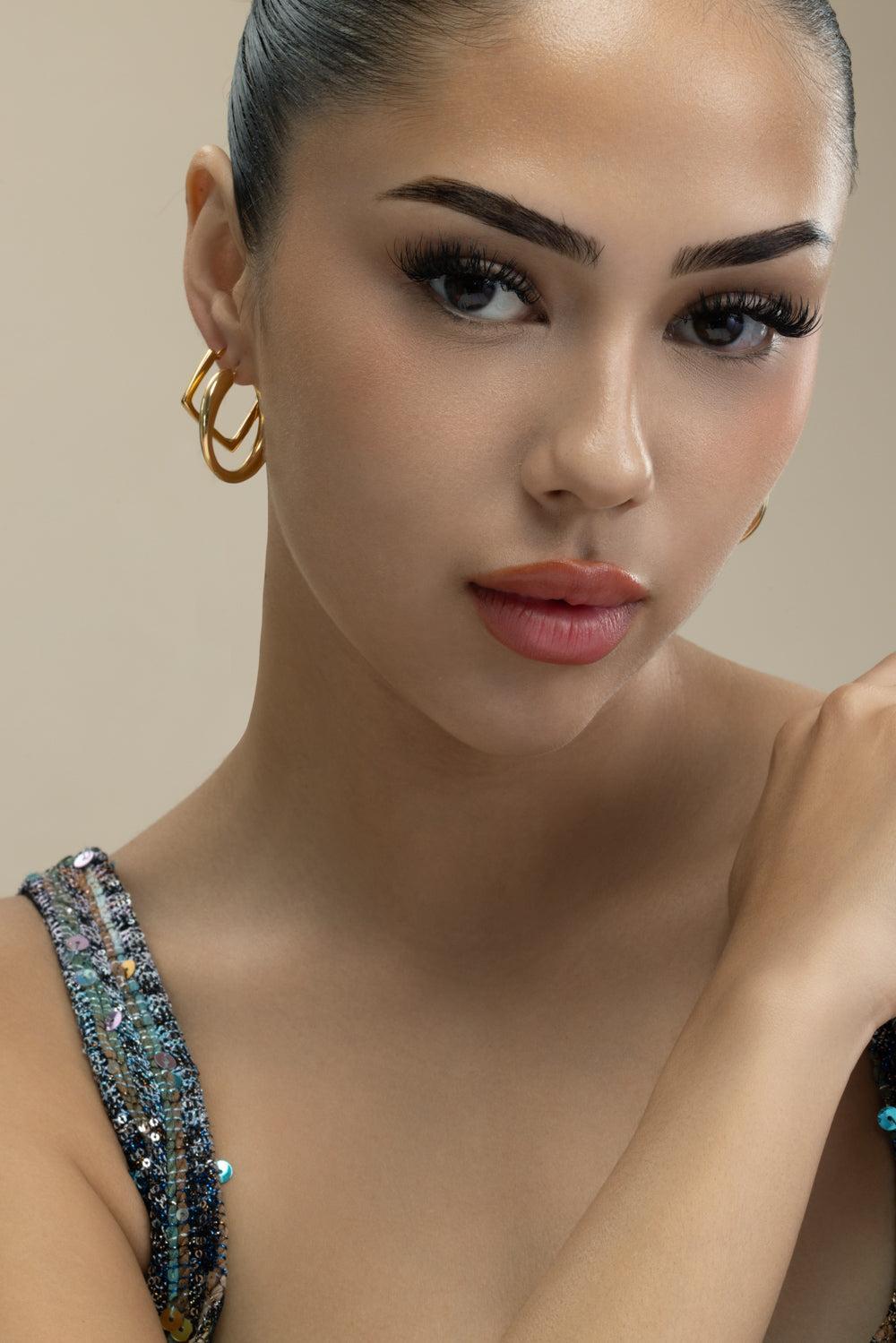 Square Hoop Earrings-YELLOW GOLD-JEWELRYFINE JEWELEARRING-LISA NIK