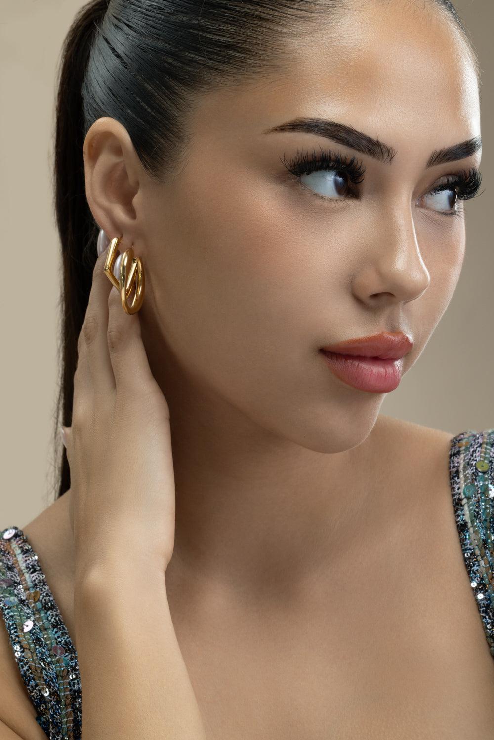 Thin to Thick Round Hoop Earrings-YELLOW GOLD-JEWELRYFINE JEWELEARRING-LISA NIK