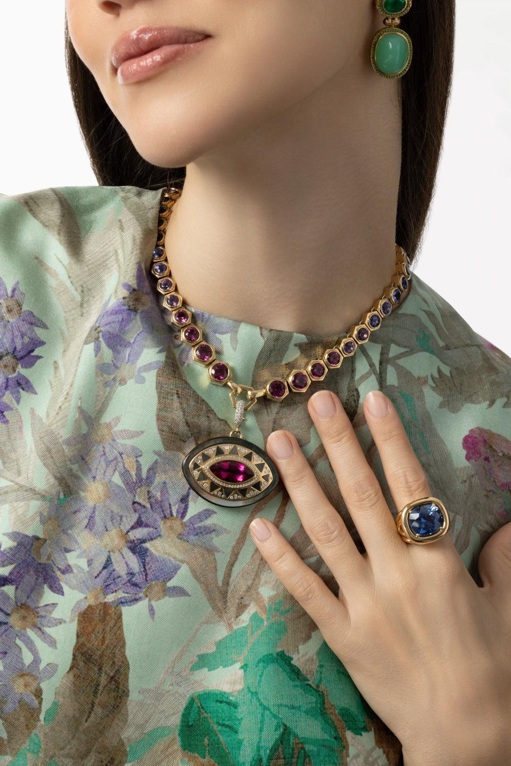 Major Cleopatra's Eye Pendant-YELLOW GOLD-JEWELRYFINE JEWELPENDANT-HARWELL GODFREY