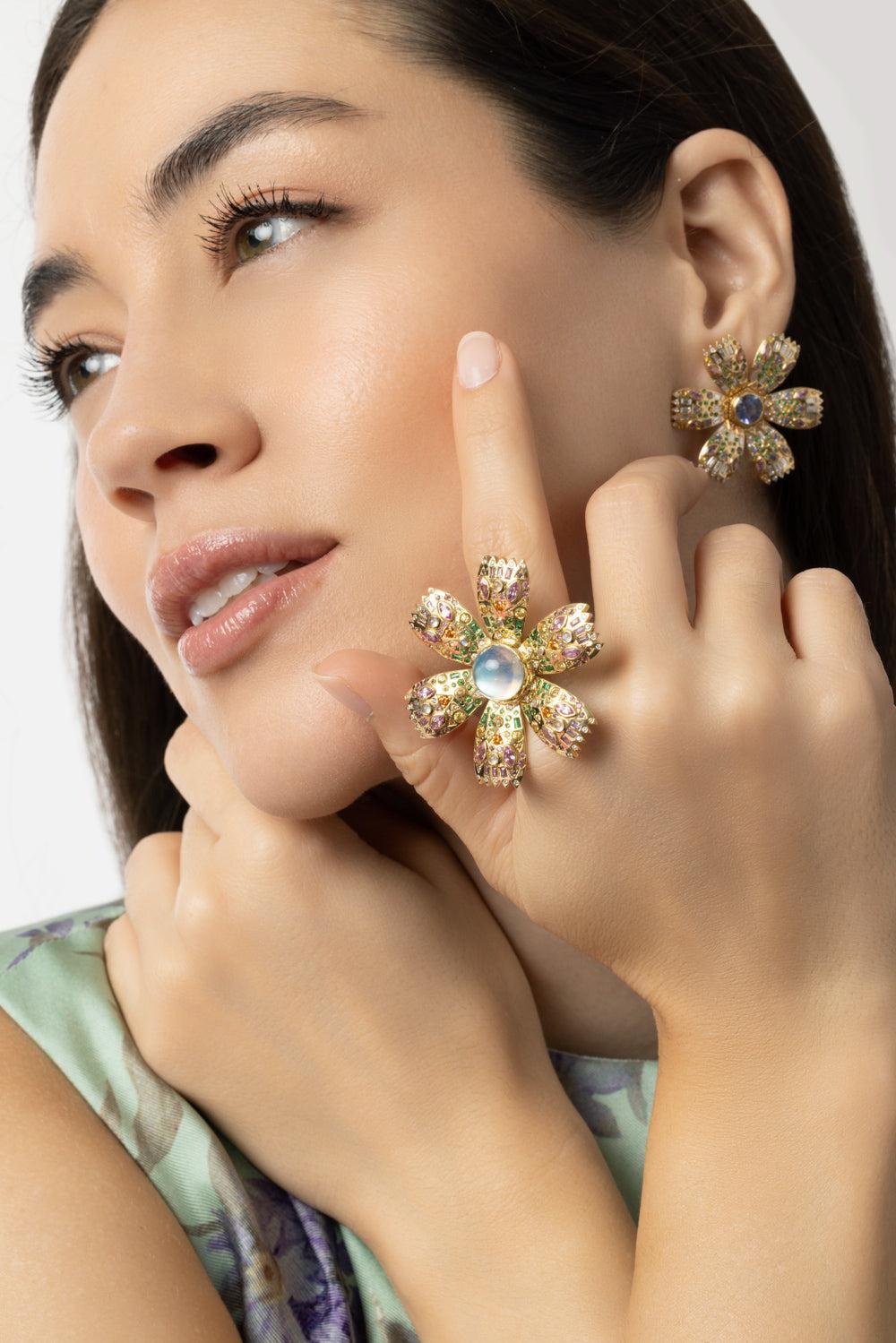 Moonstone Poppy Ring-YELLOW GOLD-7-JEWELRYFINE JEWELRING-HARWELL GODFREY