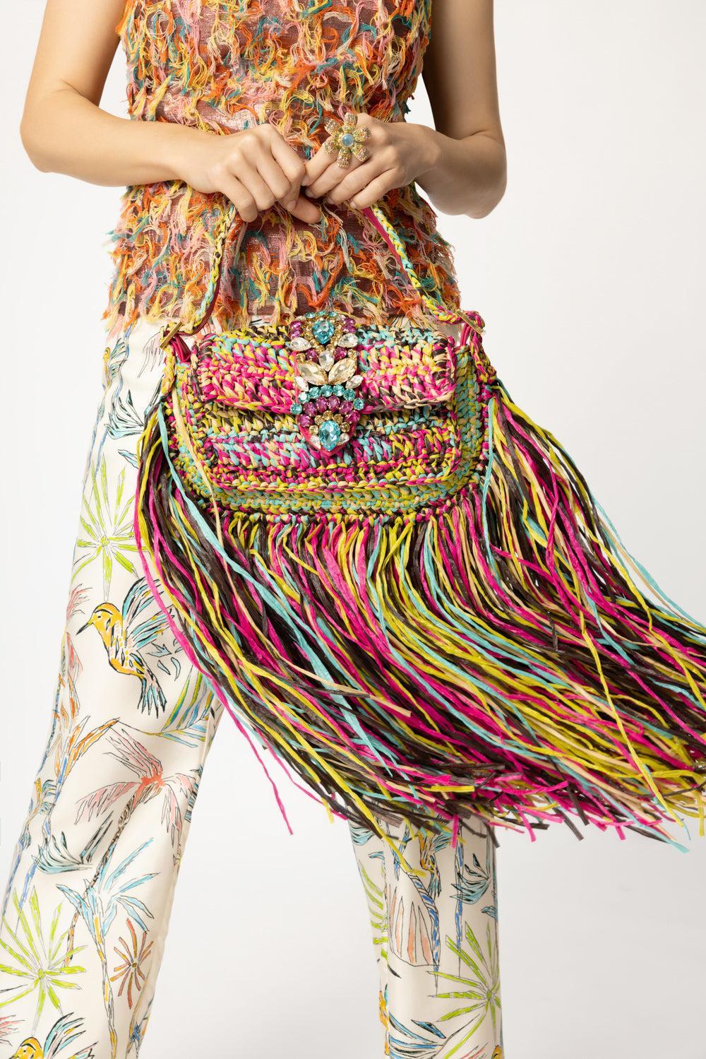 Habibi Fringe Bag - Multicolor-MULTI-O/S-HANDBAGTOP HANDLE-GEDEBE