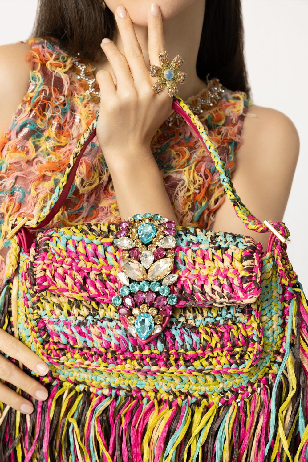 Habibi Fringe Bag - Multicolor-MULTI-O/S-HANDBAGTOP HANDLE-GEDEBE