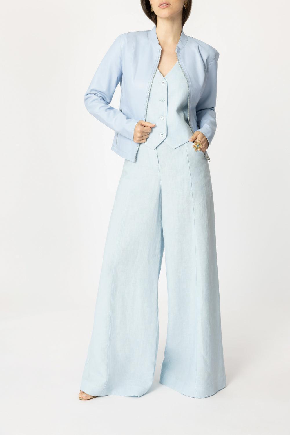 Chapin Cropped Jacket-COOLBLUE-XS-CLOTHINGJACKETLEATHER-LAMARQUE