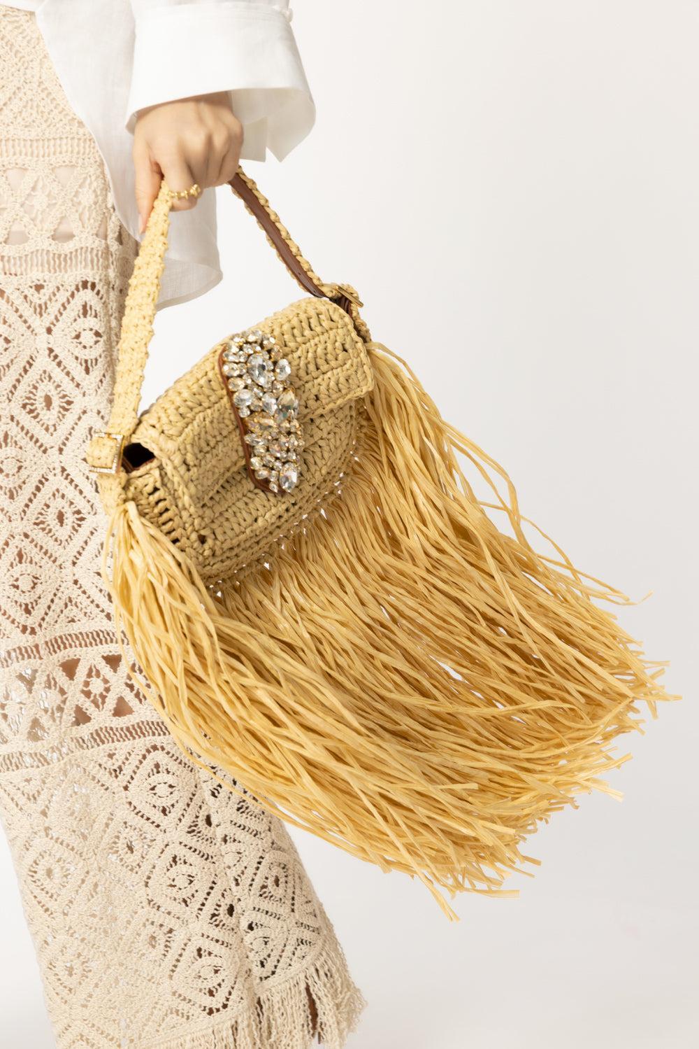 Habibi Fringe Bag - Natural-NATURAL-O/S-HANDBAGTOP HANDLE-GEDEBE