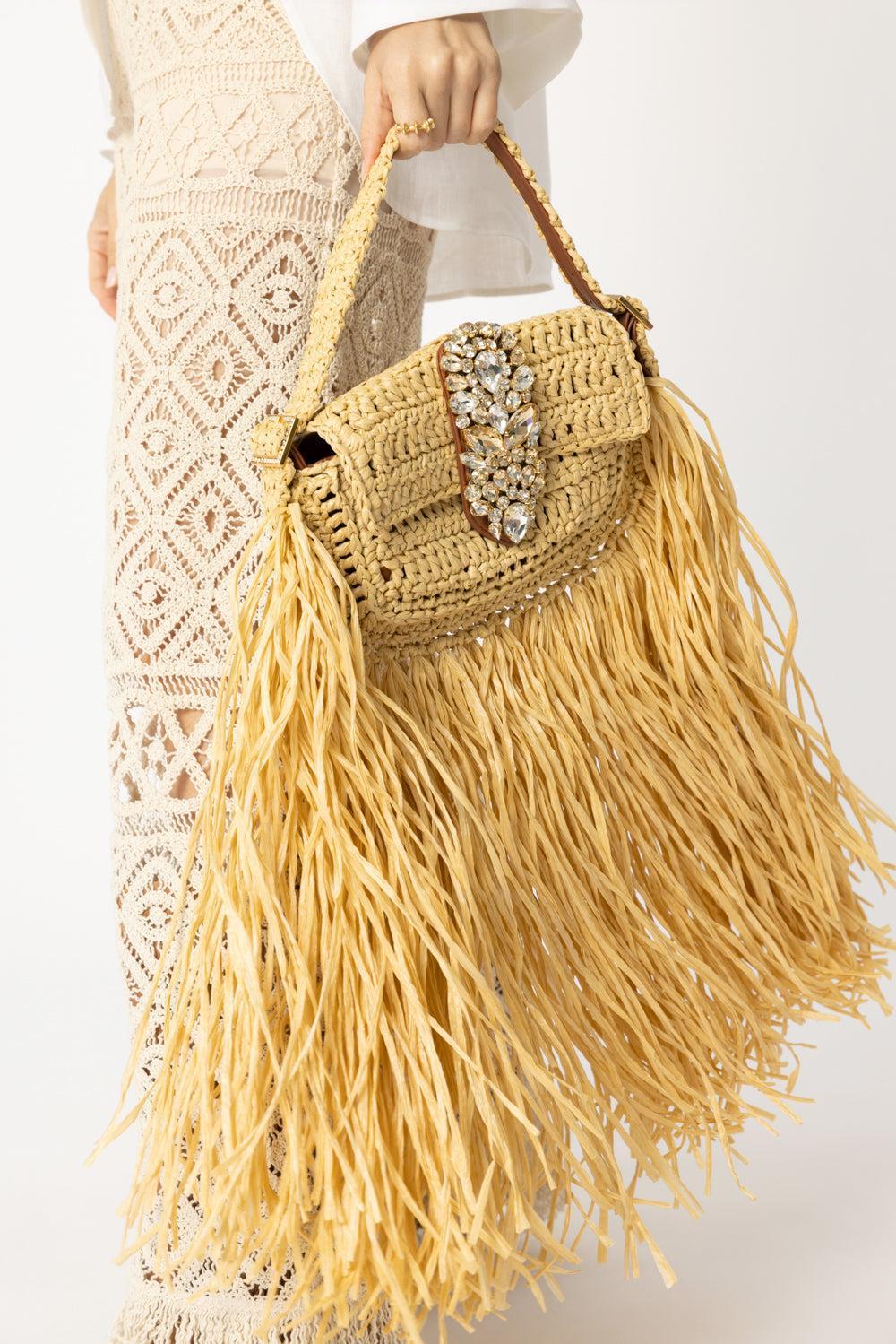Habibi Fringe Bag - Natural-NATURAL-O/S-HANDBAGTOP HANDLE-GEDEBE