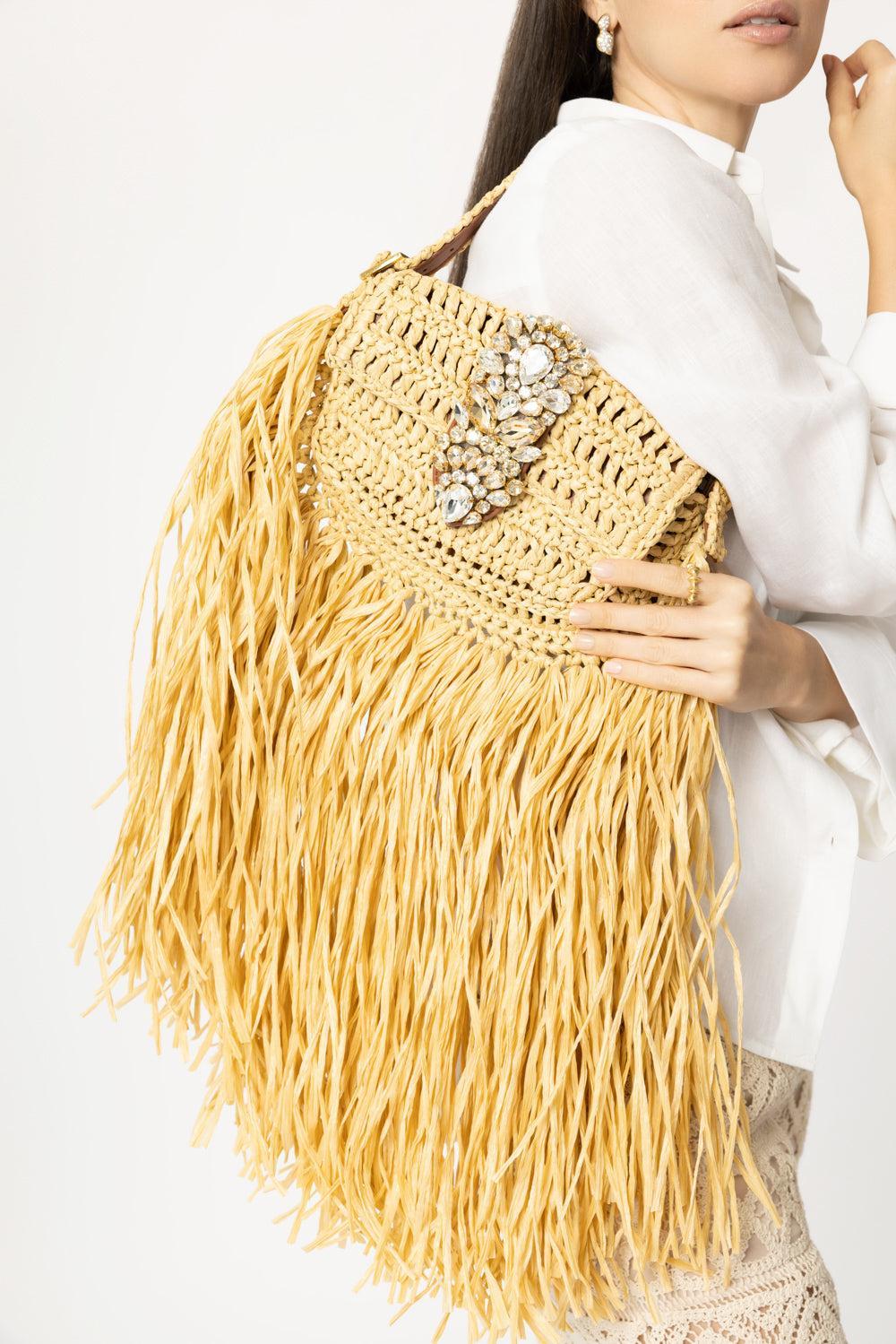 Habibi Fringe Bag - Natural-NATURAL-O/S-HANDBAGTOP HANDLE-GEDEBE