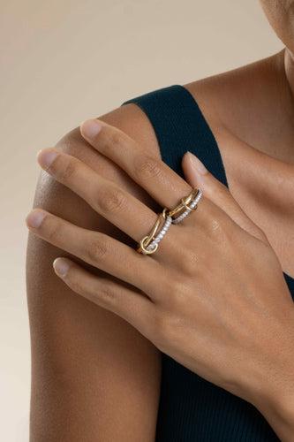 Diamond Halley Four Band Ring-YELLOW GOLD-8-JEWELRYFINE JEWELRING-SPINELLI KILCOLLIN