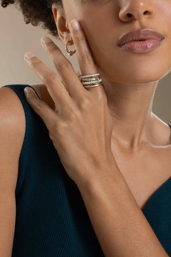 Diamond Halley Four Band Ring-YELLOW GOLD-8-JEWELRYFINE JEWELRING-SPINELLI KILCOLLIN