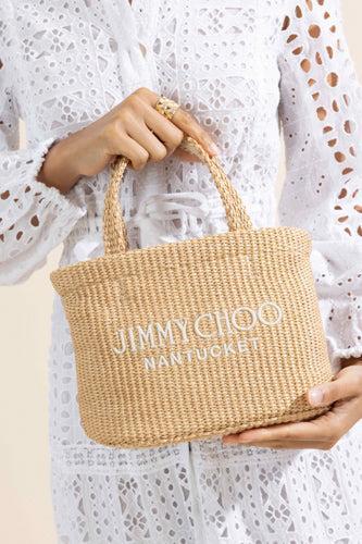 Mini Logo Nantucket Beach Tote-BROWN-HANDBAGTOTES-JIMMY CHOO