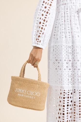 Mini Logo Nantucket Beach Tote-BROWN-HANDBAGTOTES-JIMMY CHOO