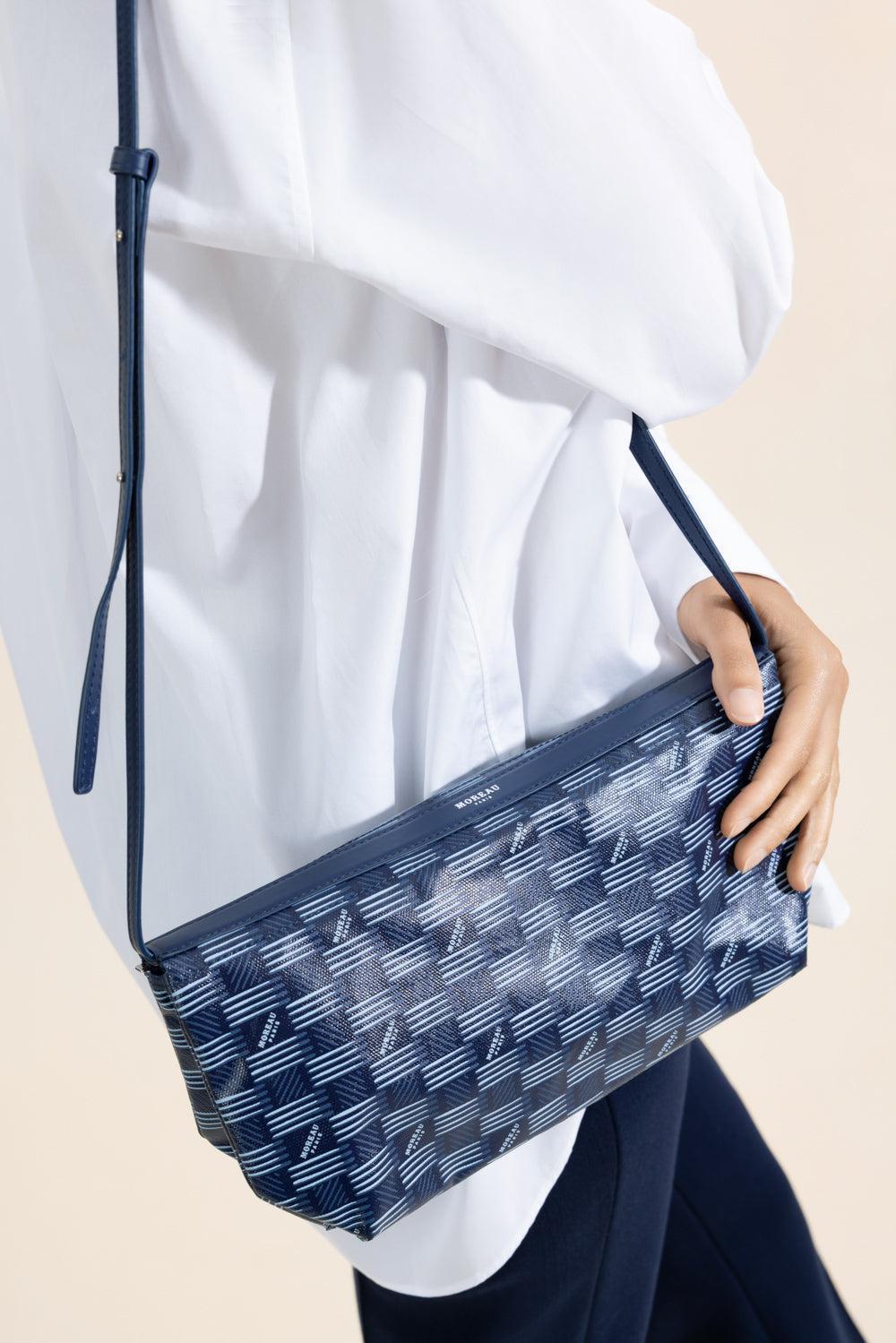 Antoine Double Long Bag - Navy Blue Natural-BLUE-HANDBAGSHOULDER-MOREAU