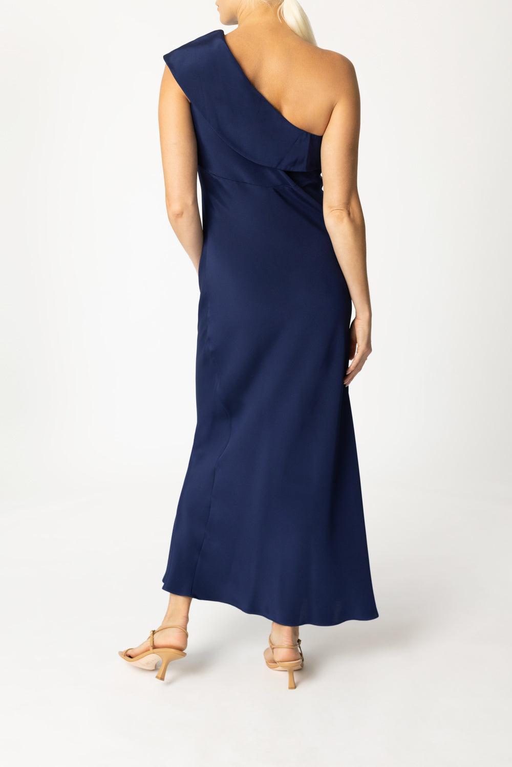 Draped Petal Gown - Sapphire-NEW SAPH-P-CLOTHINGDRESSGOWN-PETER COHEN