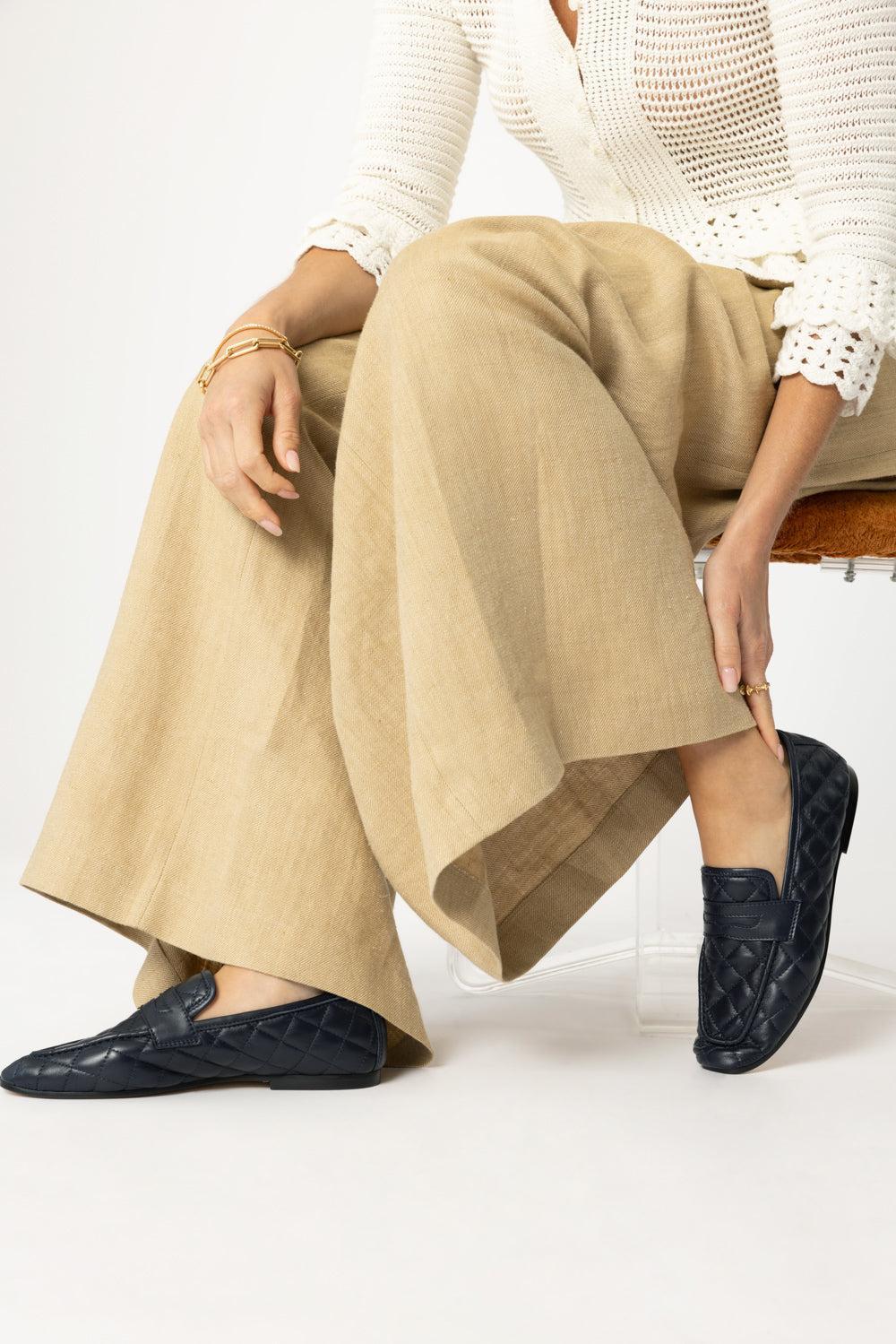 Essenziale Loafers - Quilted Navy-NAVY-36-SHOEFLAT SHOE-SOPHIQUE