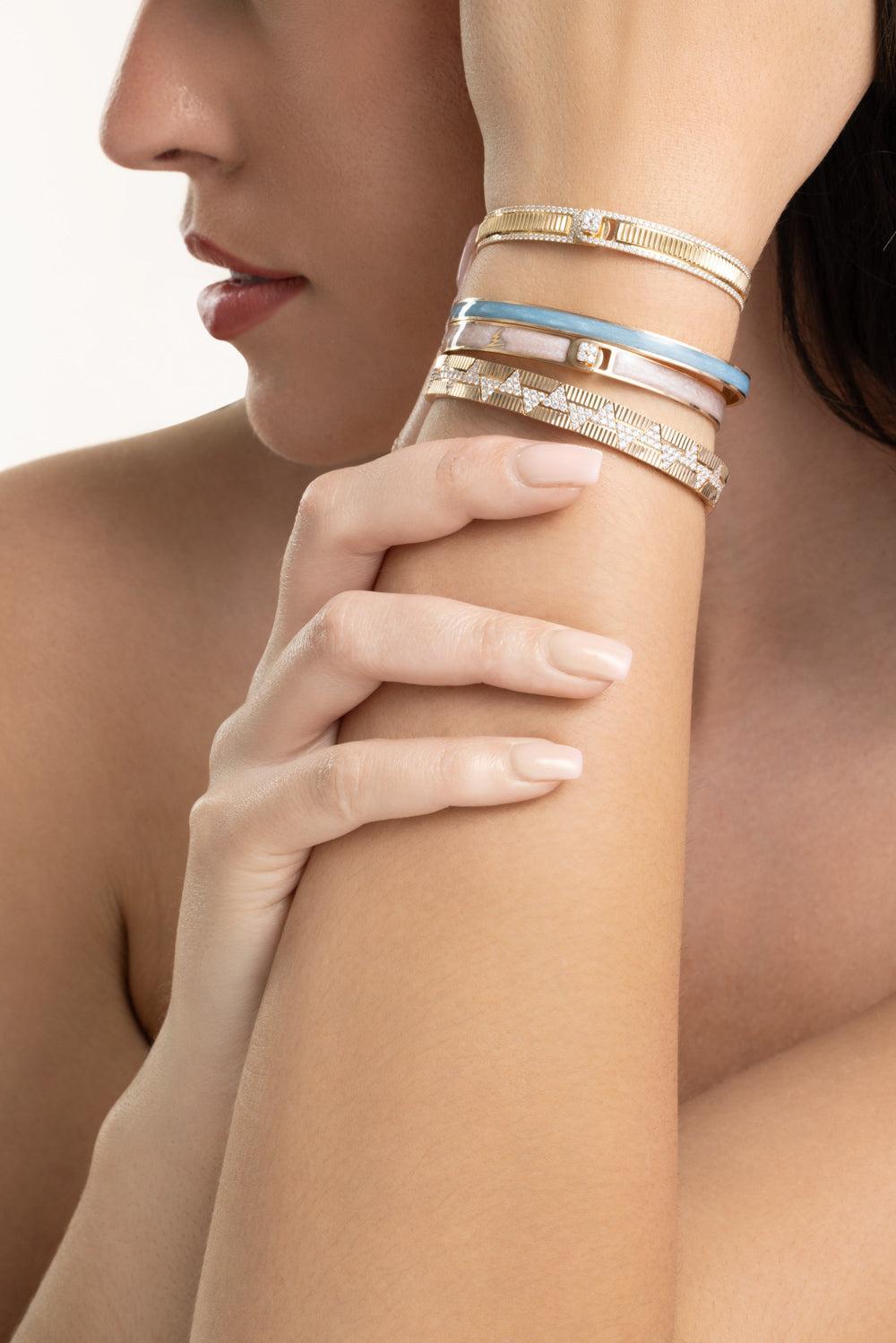 Sky Blue Cuff Bracelet-ROSE GOLD-16-JEWELRYFINE JEWELBRACELET O-ALESSA JEWELRY
