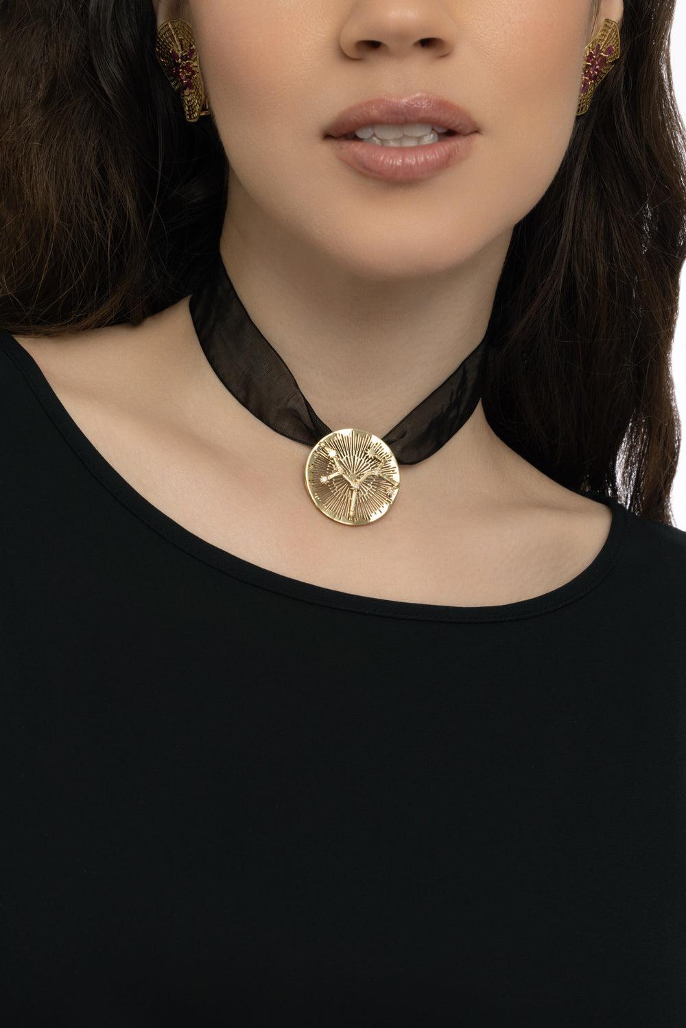 Sagittarius Explosion Pendant-YELLOW GOLD-JEWELRYFINE JEWELPENDANT-CAROL KAUFFMANN