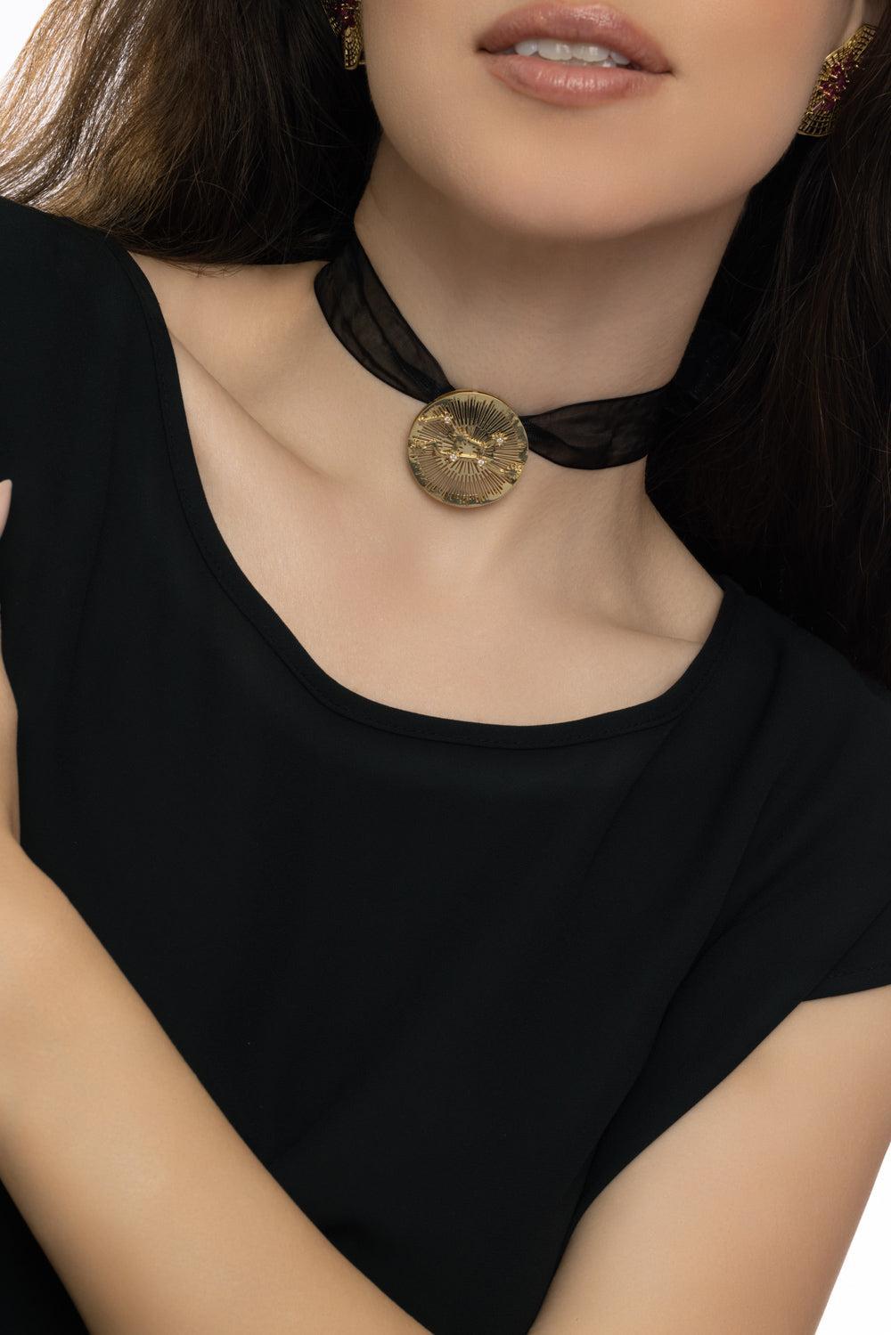 Virgo Explosion Pendant-YELLOW GOLD-JEWELRYFINE JEWELPENDANT-CAROL KAUFFMANN