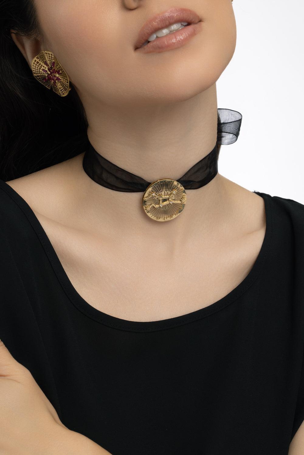 Virgo Explosion Pendant-YELLOW GOLD-JEWELRYFINE JEWELPENDANT-CAROL KAUFFMANN