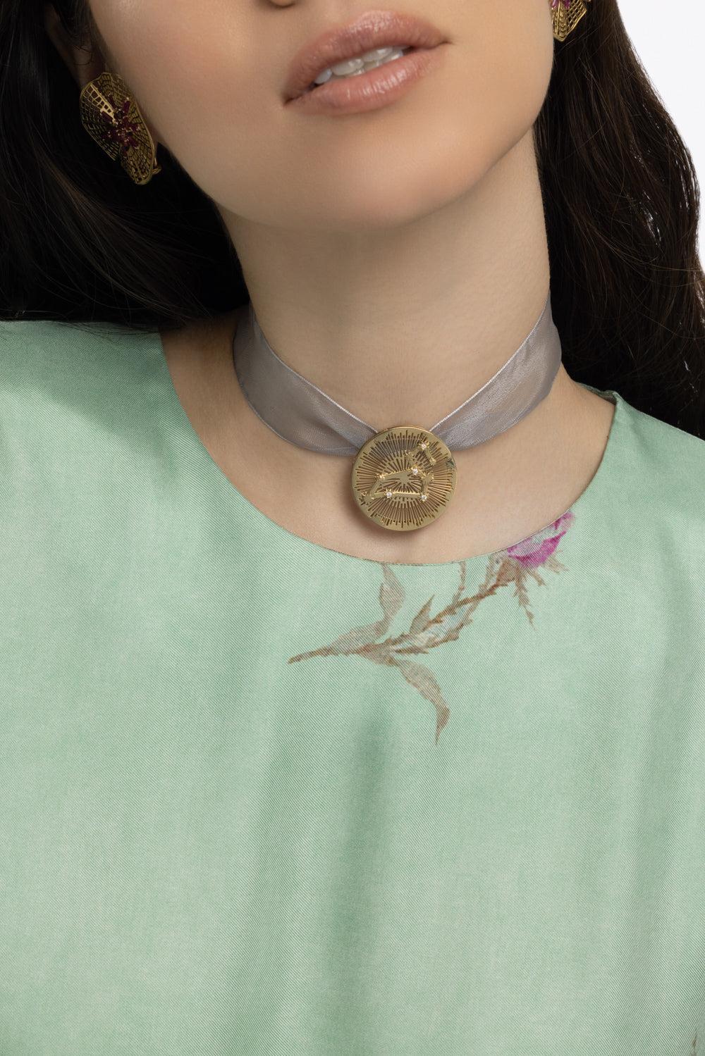 Leo Explosion Pendant-YELLOW GOLD-JEWELRYFINE JEWELPENDANT-CAROL KAUFFMANN