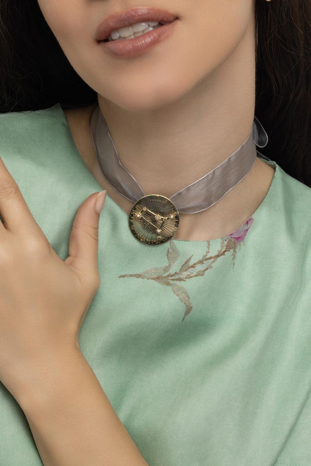 Gemini Explosion Pendant-YELLOW GOLD-JEWELRYFINE JEWELPENDANT-CAROL KAUFFMANN