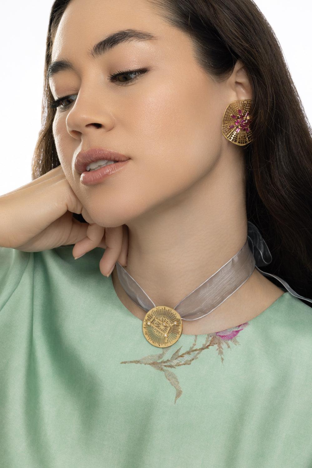 Gemini Explosion Pendant-YELLOW GOLD-JEWELRYFINE JEWELPENDANT-CAROL KAUFFMANN