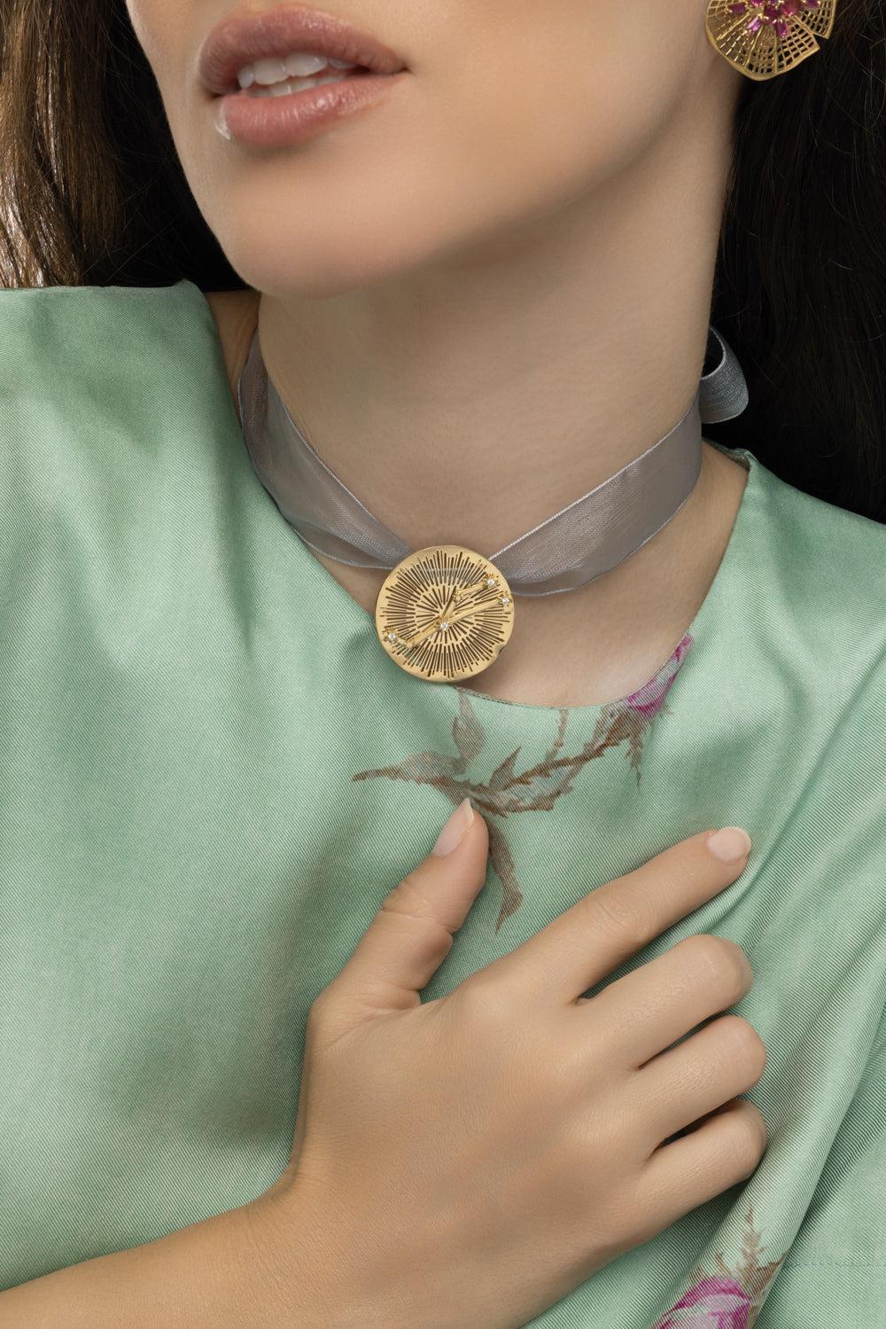 Taurus Explosion Pendant-YELLOW GOLD-JEWELRYFINE JEWELPENDANT-CAROL KAUFFMANN