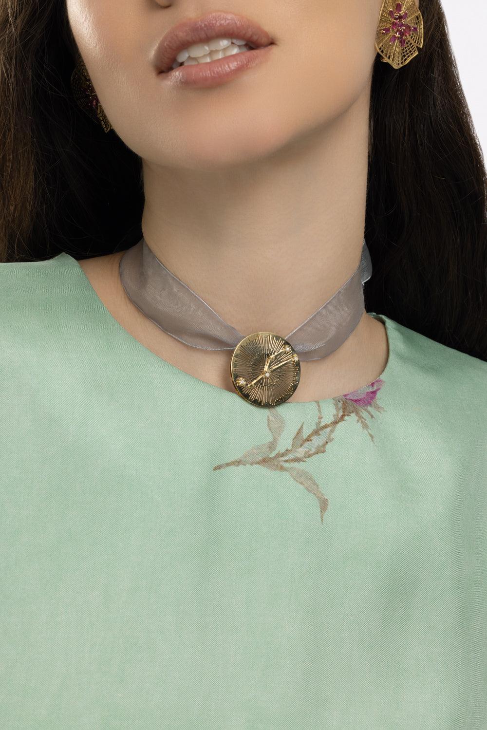 Taurus Explosion Pendant-YELLOW GOLD-JEWELRYFINE JEWELPENDANT-CAROL KAUFFMANN
