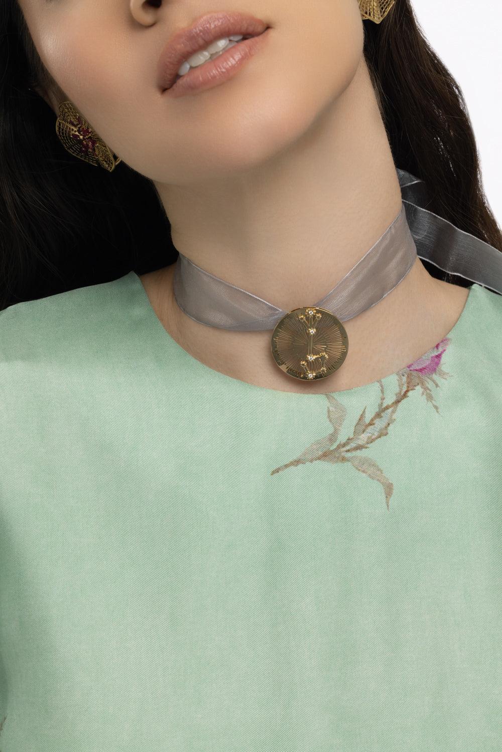 Scorpio Explosion Pendant-YELLOW GOLD-JEWELRYFINE JEWELPENDANT-CAROL KAUFFMANN