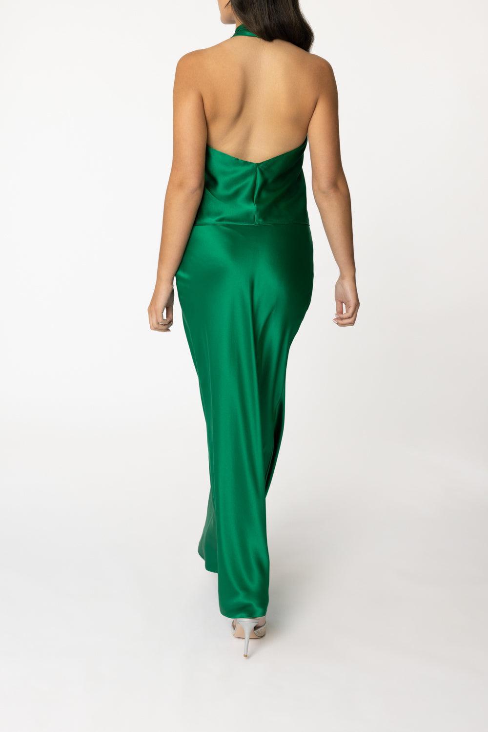 Cross Wrap Halter Top-VERDANT-2-CLOTHINGTOPBLOUSE-THE SEI