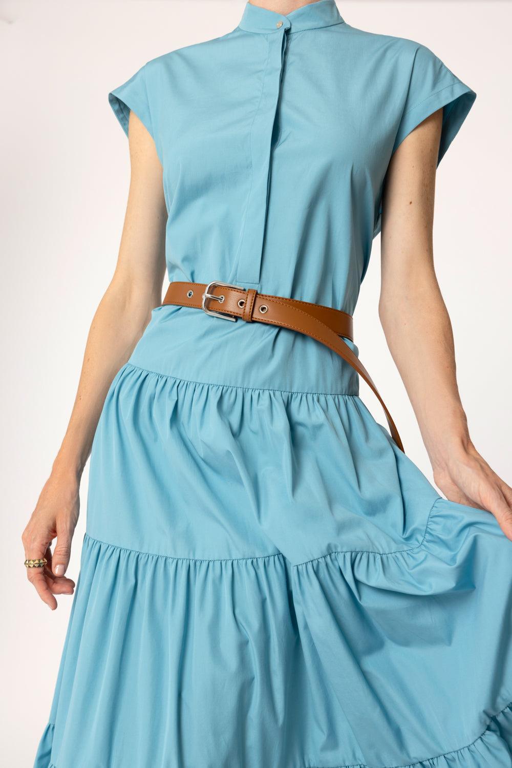 Bairo Maxi Dress-LIGHT BLUE-4-CLOTHINGDRESSCASUAL-MAX MARA