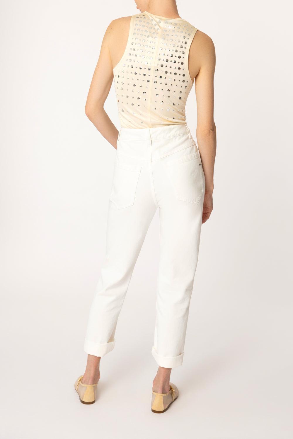 Knit Detail Top-VANILLA-36-CLOTHINGTOPTANK-SONIA RYKIEL