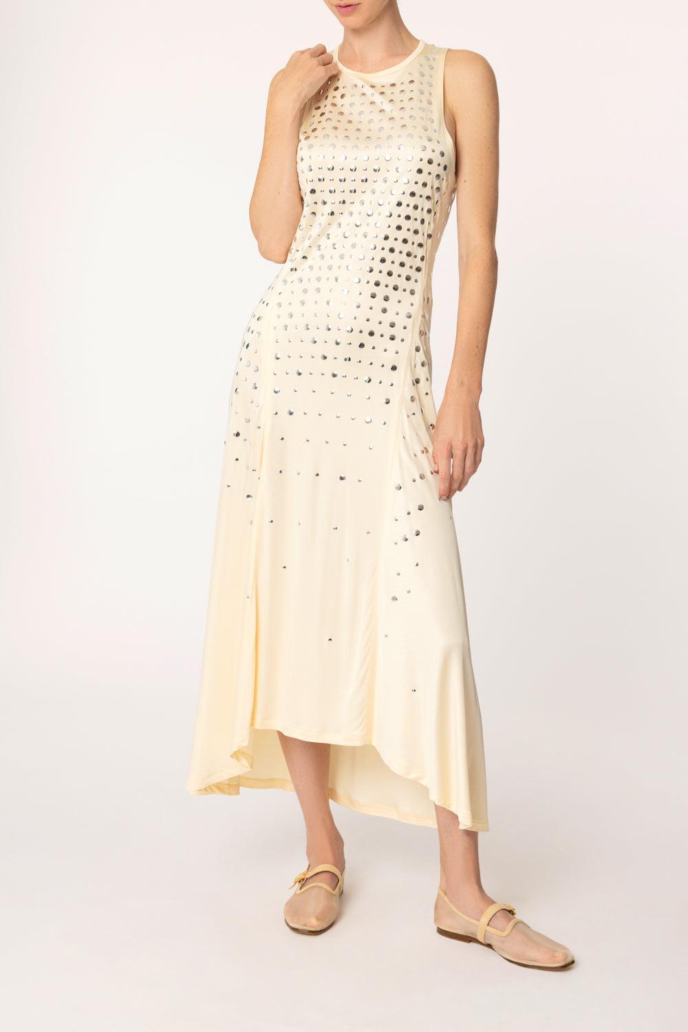 Sleeveless Midi Dress-VANILLA-36-CLOTHINGDRESSCASUAL-SONIA RYKIEL