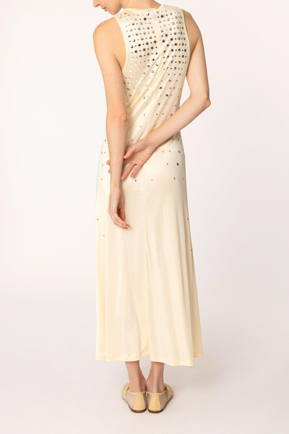 Sleeveless Midi Dress-VANILLA-36-CLOTHINGDRESSCASUAL-SONIA RYKIEL