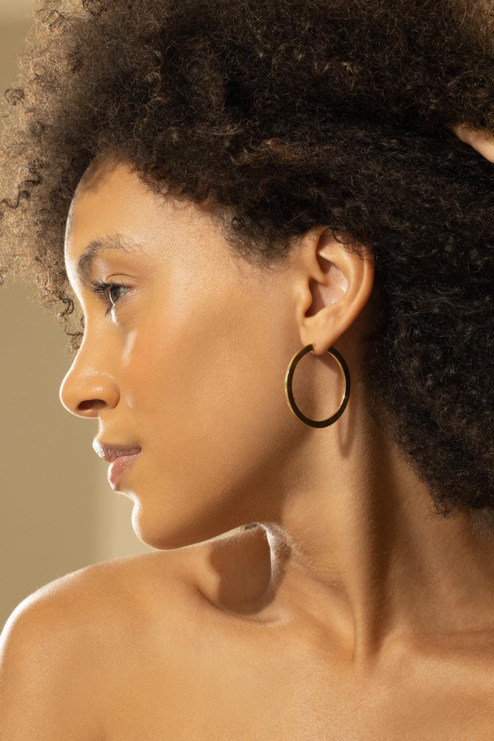 Large Plain Hoops-YELLOW GOLD-JEWELRYFINE JEWELEARRING-CADAR
