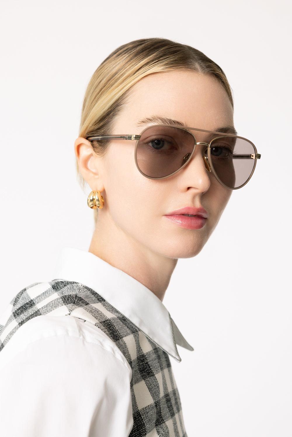 Aviator Sunglasses-GDPRPBRN-ACCESSORIESUNGLASSES-PRADA