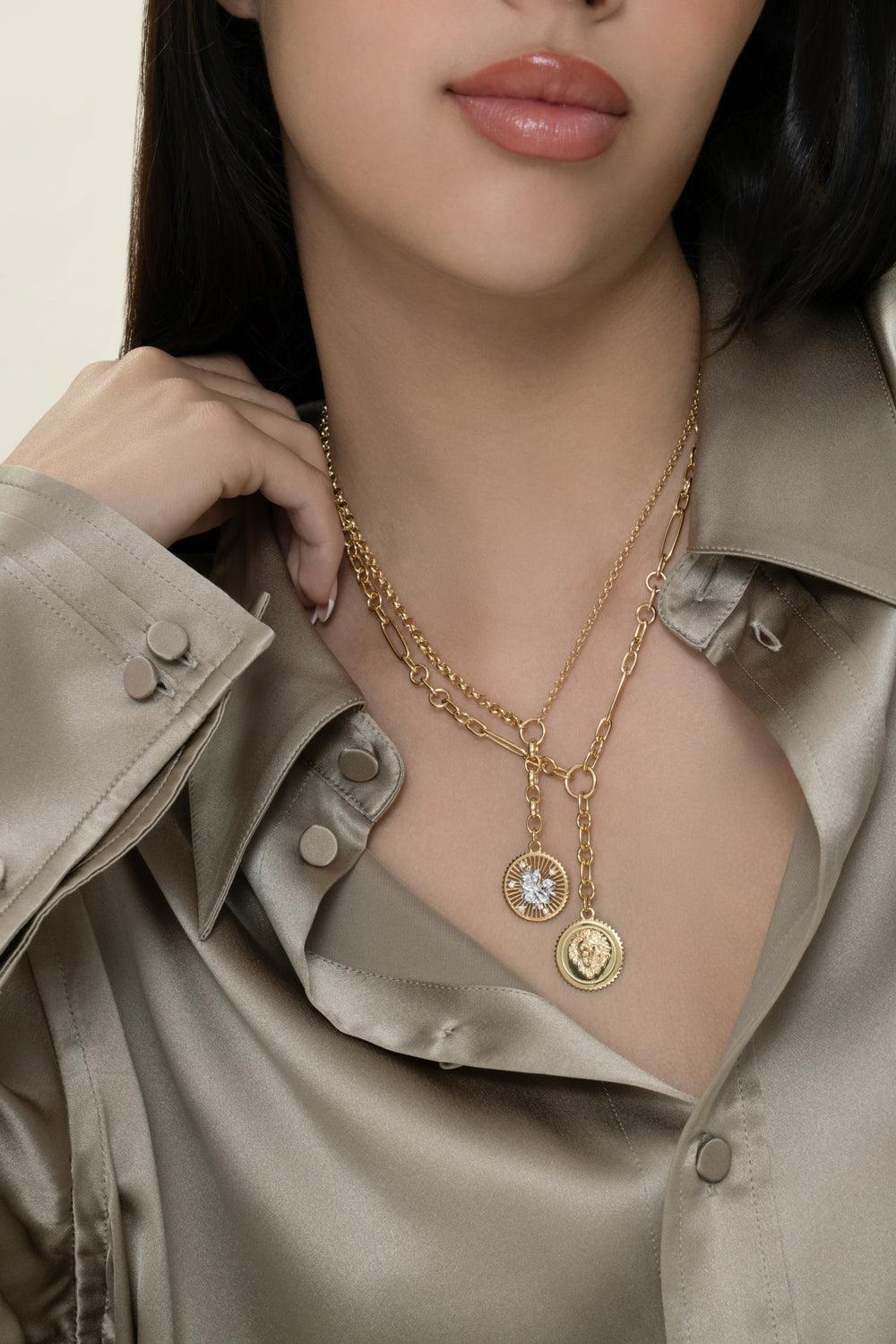 Resilience - Blossoms Medium Mixed Belcher Extension Necklace-YELLOW GOLD-JEWELRYFINE JEWELNECKLACE O-FOUNDRAE