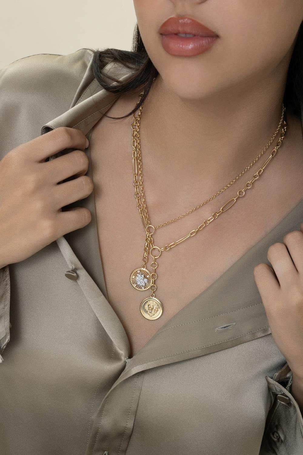 Resilience - Blossoms Medium Mixed Belcher Extension Necklace-YELLOW GOLD-JEWELRYFINE JEWELNECKLACE O-FOUNDRAE