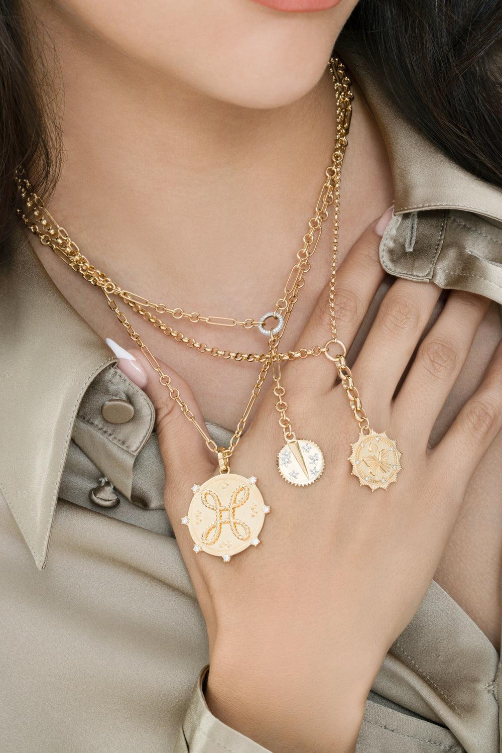 Reverie - Butterfly Baby Medallion-YELLOW GOLD-JEWELRYFINE JEWELPENDANT-FOUNDRAE