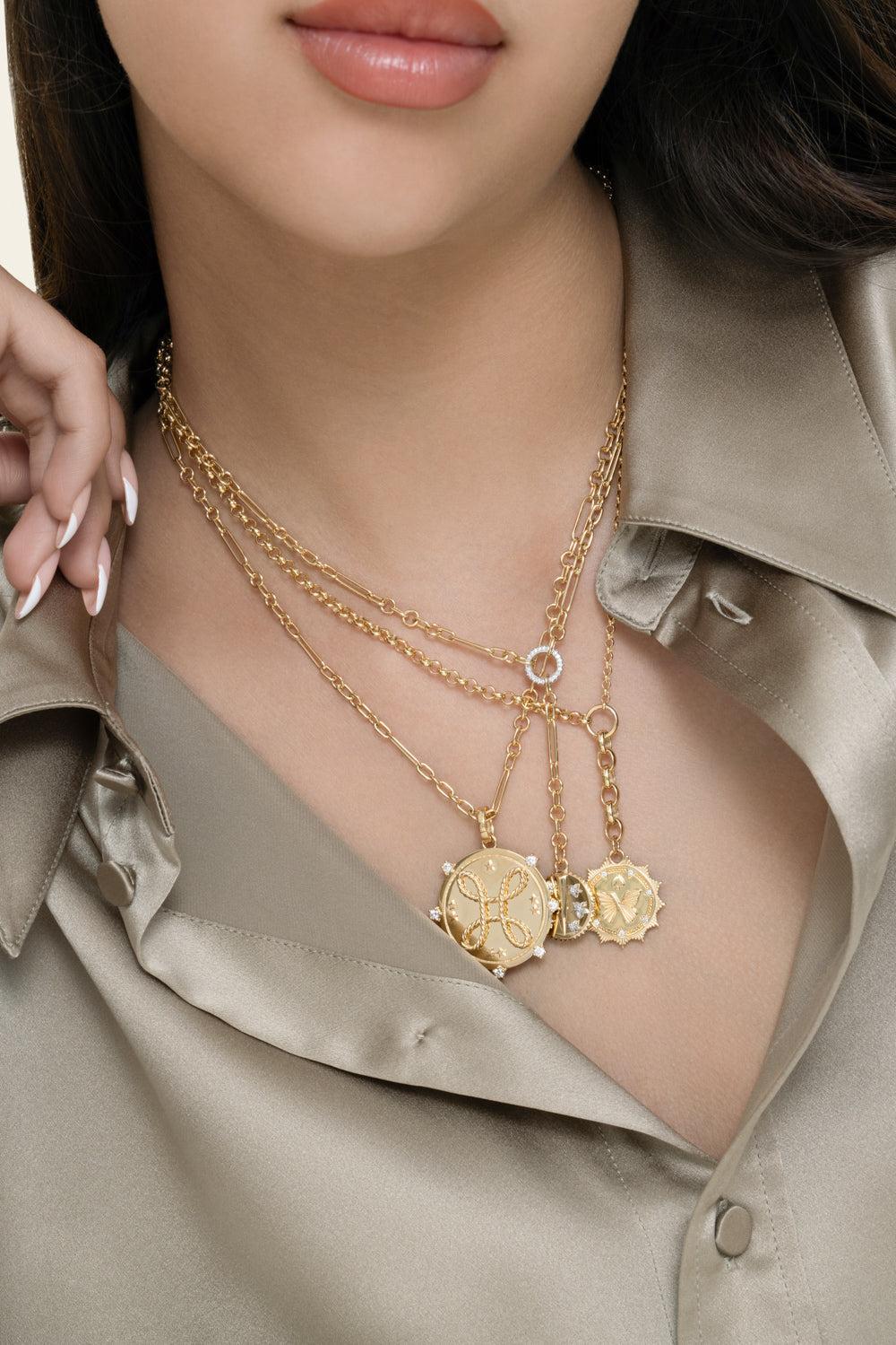 Reverie - Butterfly Baby Medallion-YELLOW GOLD-JEWELRYFINE JEWELPENDANT-FOUNDRAE