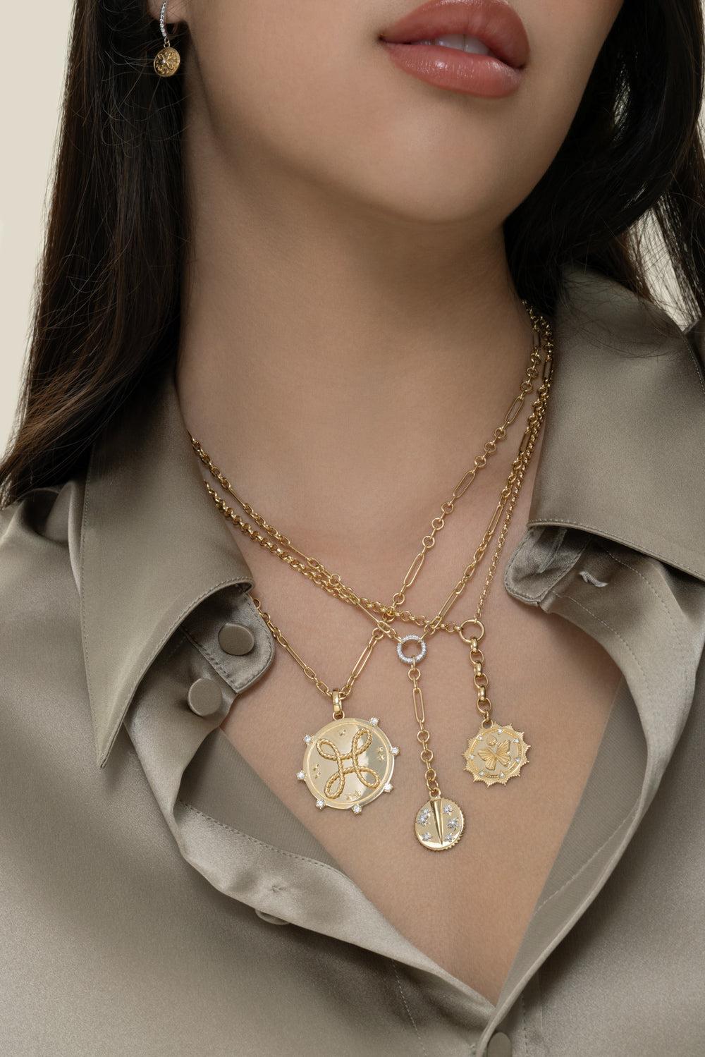 Reverie - Butterfly Baby Medallion-YELLOW GOLD-JEWELRYFINE JEWELPENDANT-FOUNDRAE