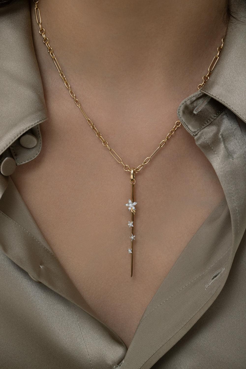 Resilience - Blossoms Thorn Pendant-YELLOW GOLD-JEWELRYFINE JEWELPENDANT-FOUNDRAE
