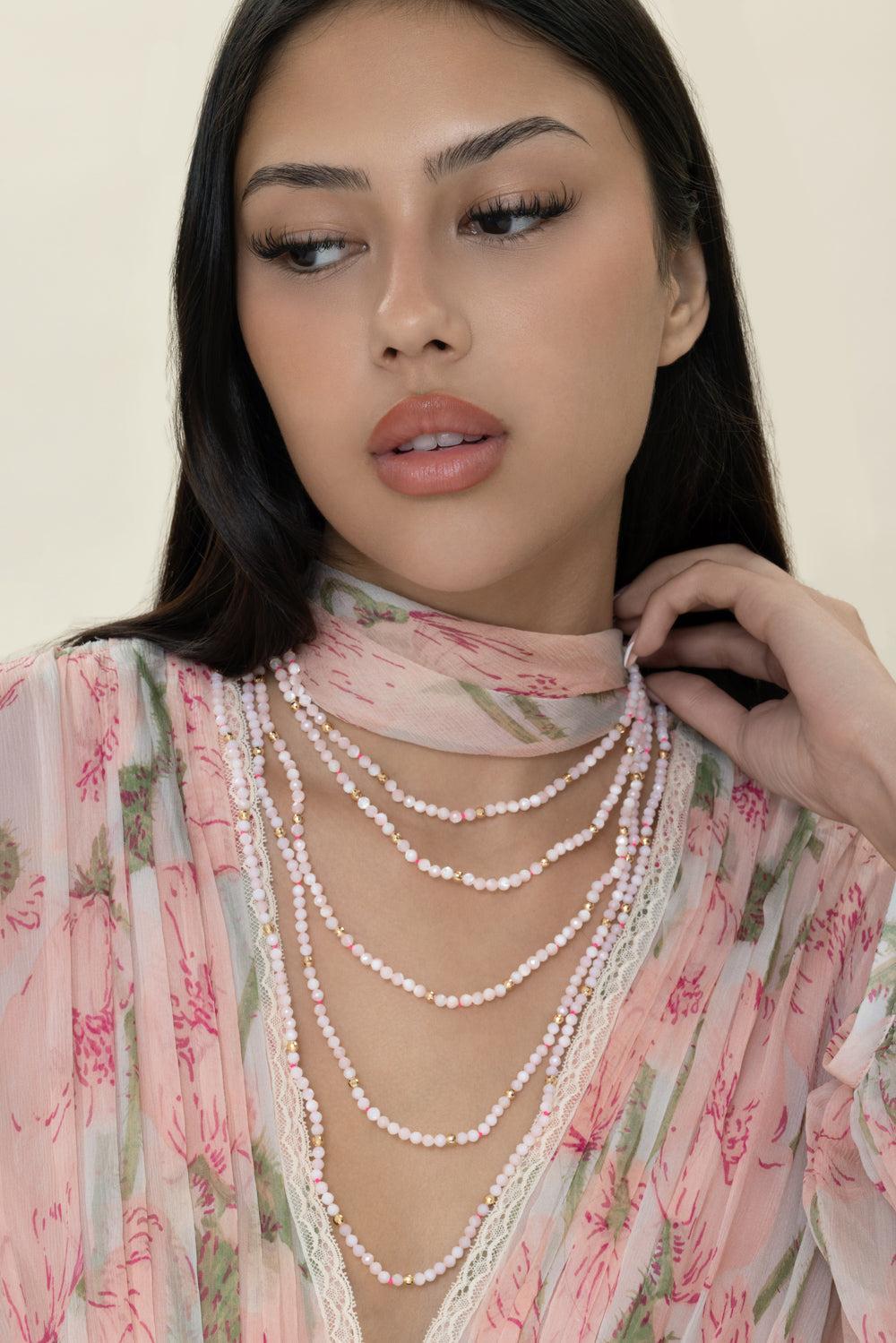 Blanc Utopia Beaded Necklace-YELLOW GOLD-15-JEWELRYFINE JEWELNECKLACE O-ROBINSON PELHAM